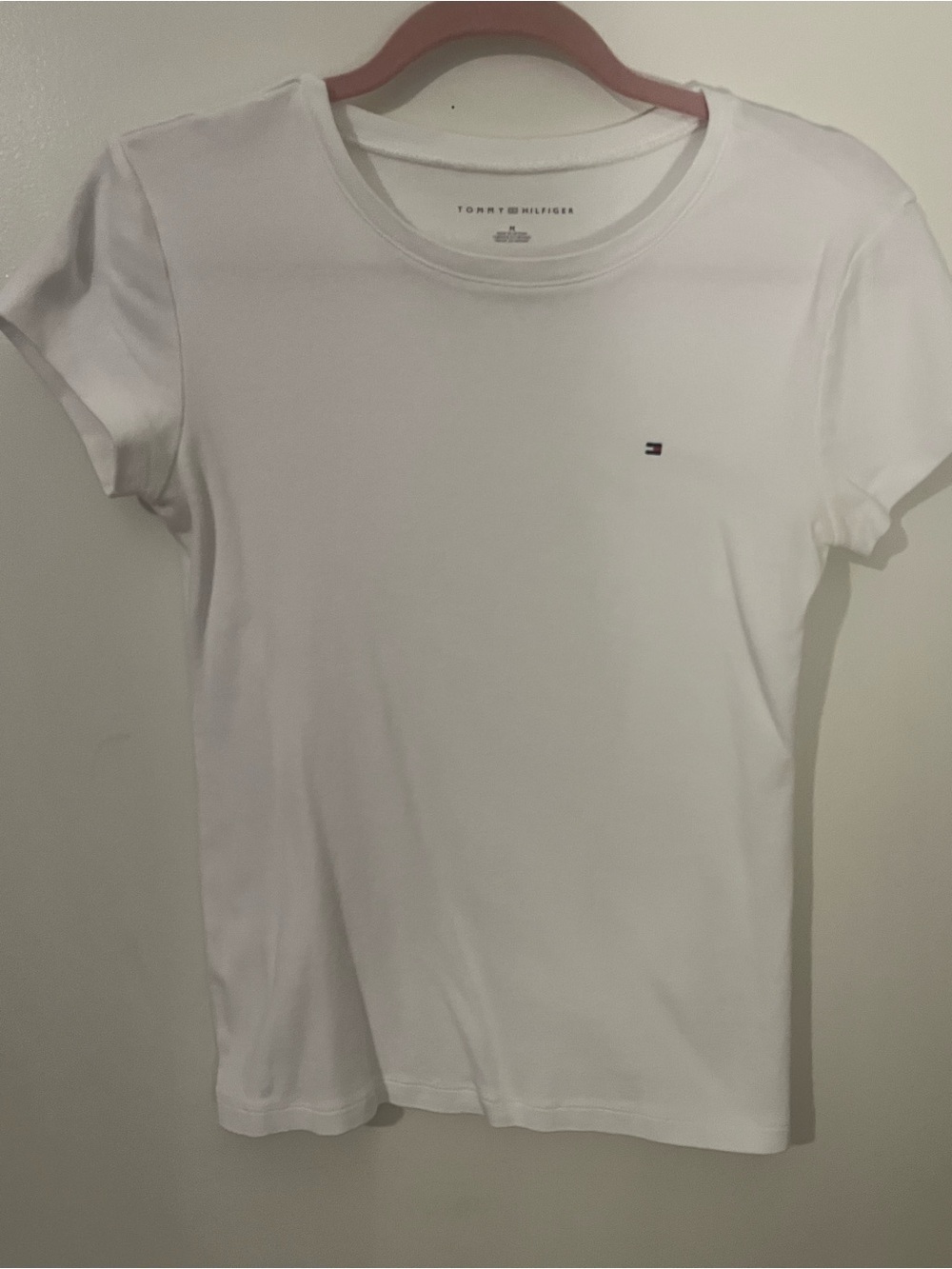 Tommy Hilfiger Women’s Logo Solid Crew Neck Short Sleeve Tee M White